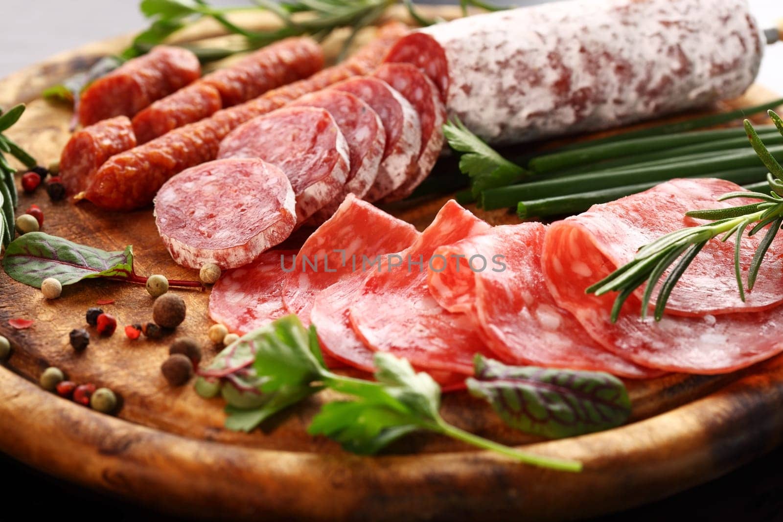 Antipasto and catering platter with different appetizers