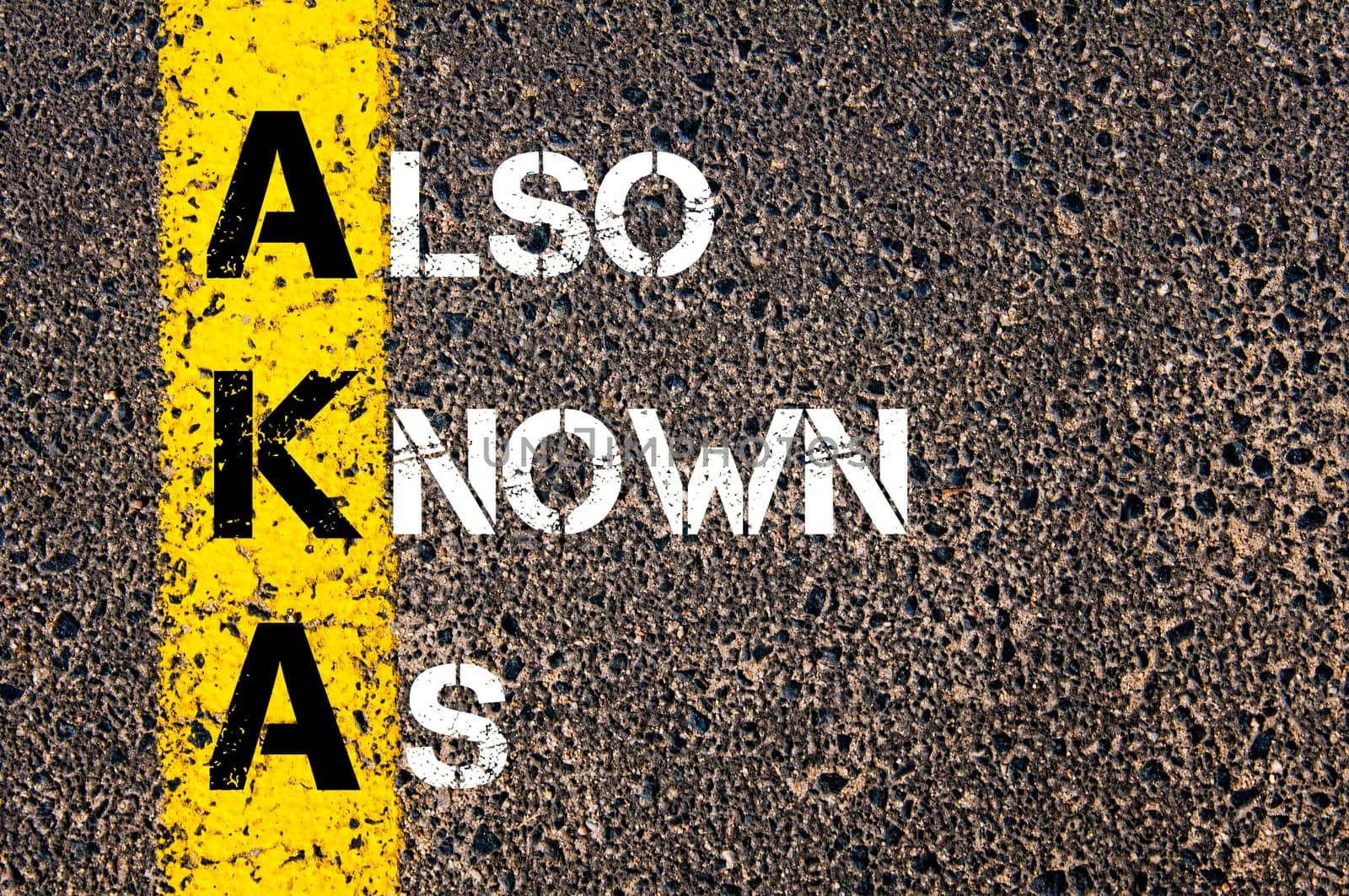 Business Acronym BMI - Body Mass Index..Yellow paint line on the road against asphalt background. Conceptual image