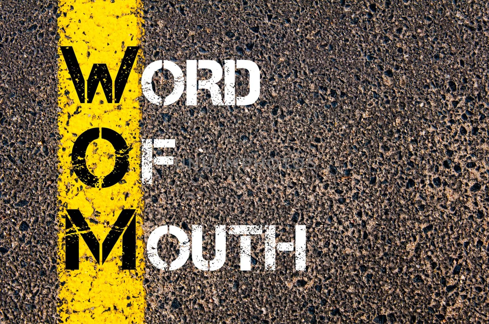 Business Acronym BMI - Body Mass Index..Yellow paint line on the road against asphalt background. Conceptual image