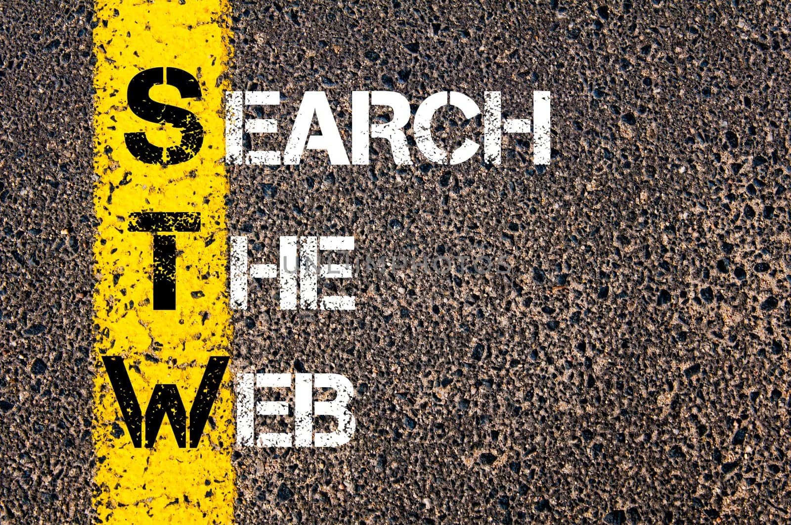Business Acronym BMI - Body Mass Index..Yellow paint line on the road against asphalt background. Conceptual image