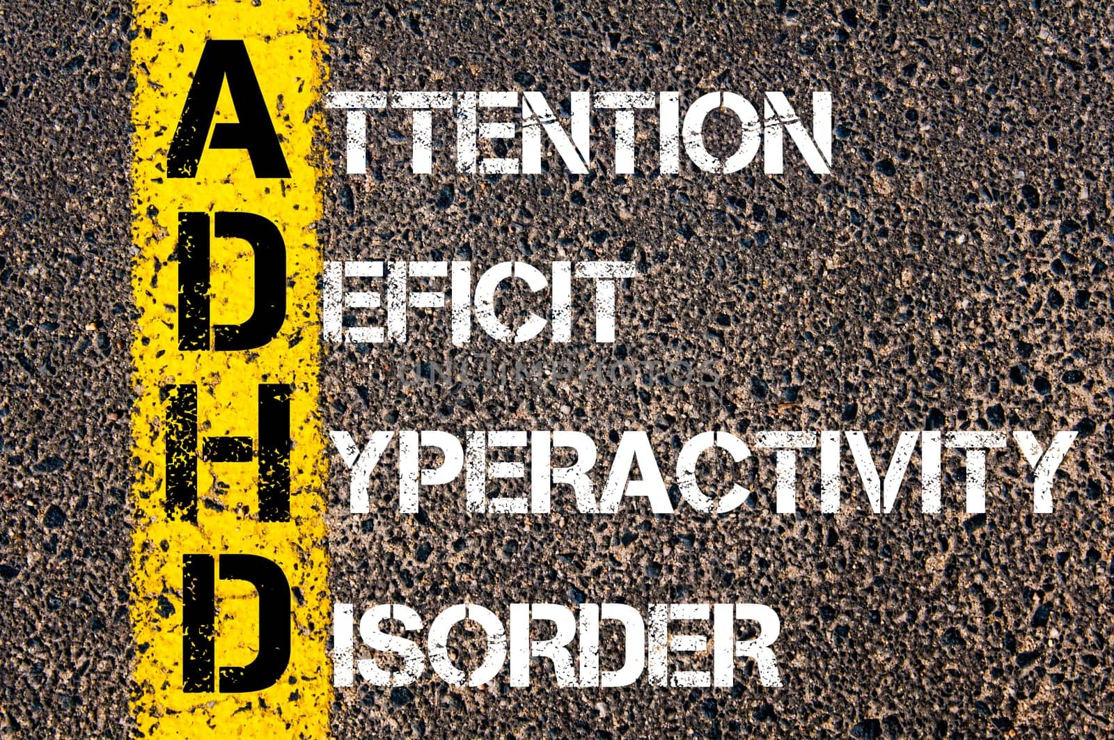 Business Acronym BMI - Body Mass Index..Yellow paint line on the road against asphalt background. Conceptual image