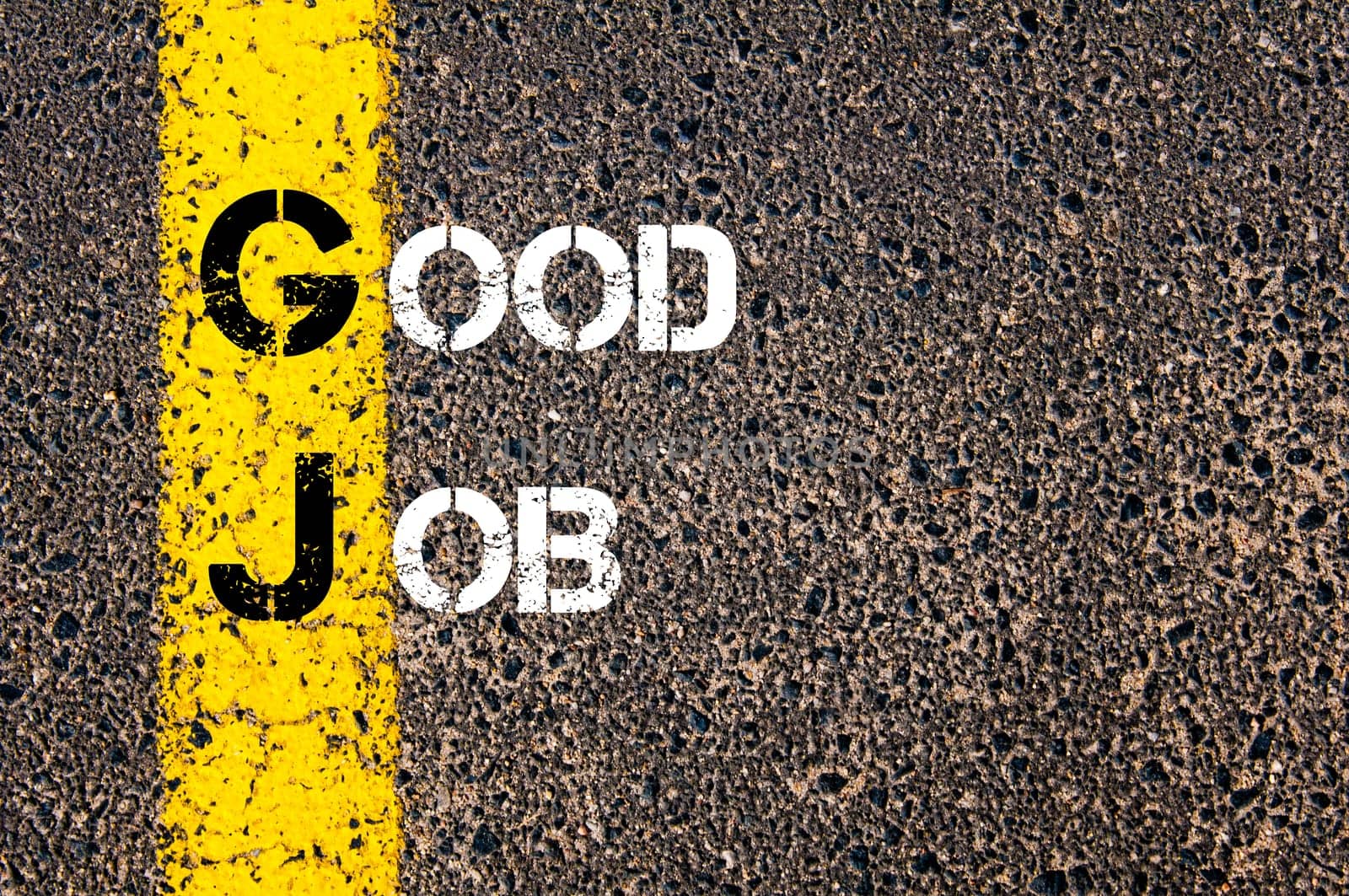 Business Acronym BMI - Body Mass Index..Yellow paint line on the road against asphalt background. Conceptual image