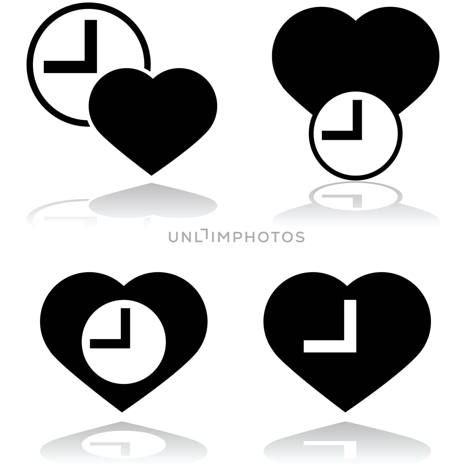 Icon showing a heart and a clock to symbolize heart rate
