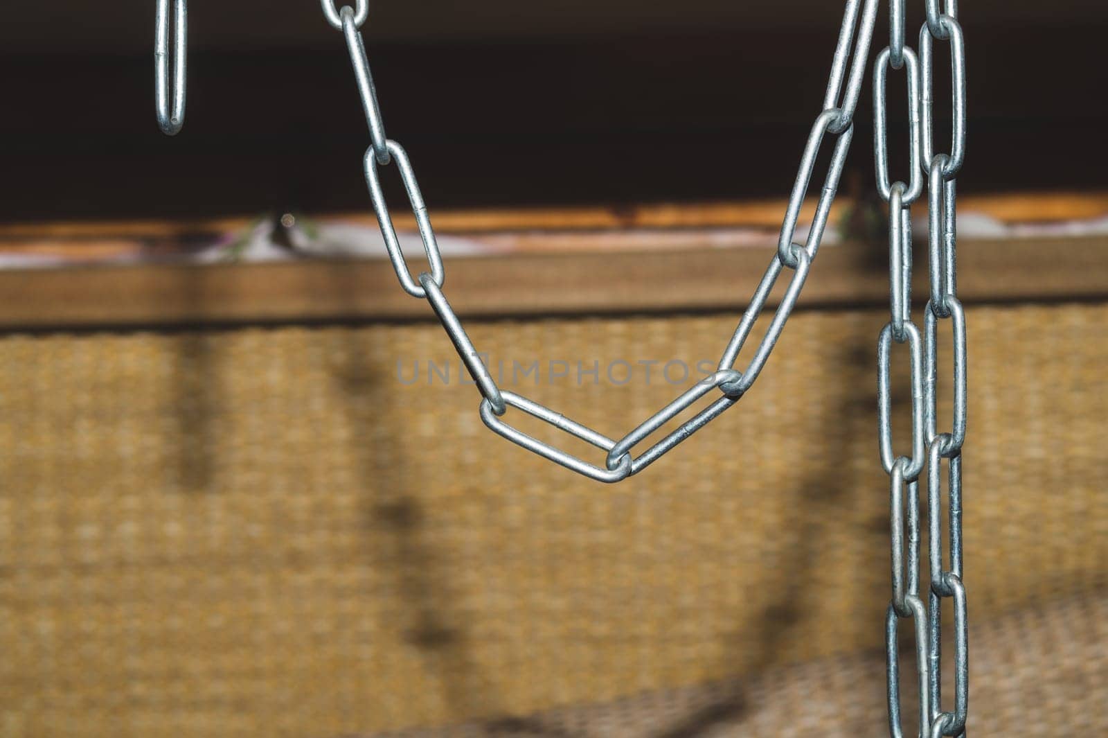 Industrial chains. hanging chain close up