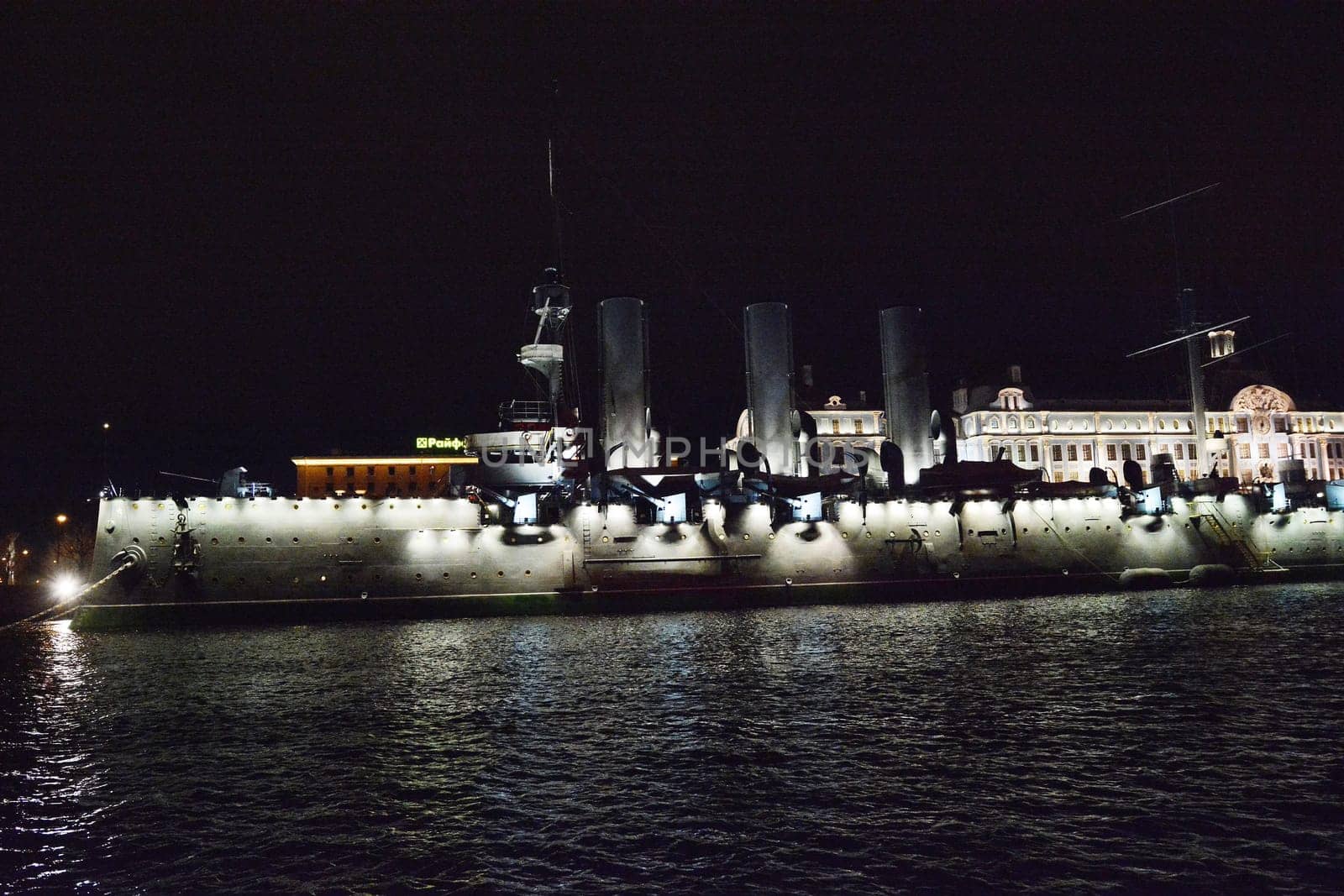 battleship Potemkin standing on the Neva