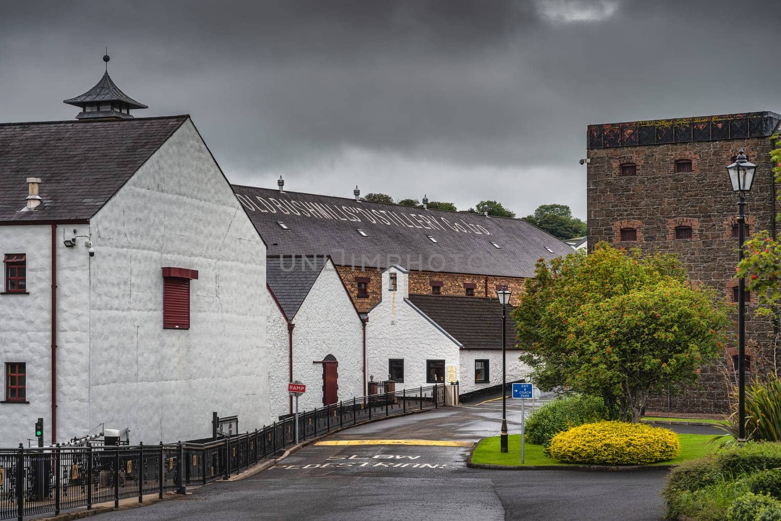 Bushmills, Northern Ireland, Aug 2019 The Old Bushmills Distillery is a whiskey alcohol distillery and a popular tourist attraction in County Antrim