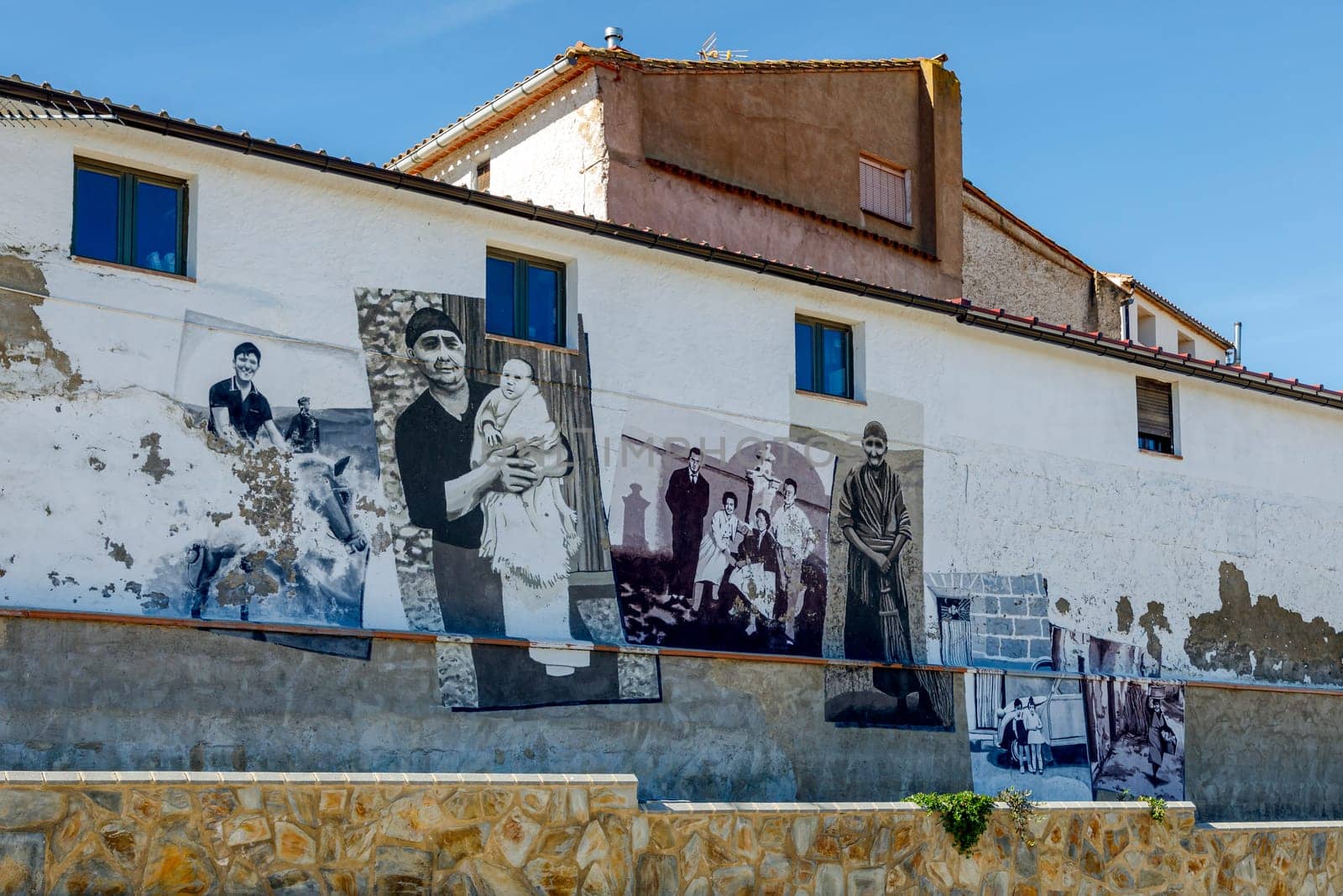 Trasmoz, Spain - October 7, 2021: Decoration of the houses at the entrance of the town, Trasmoz the only municipality in Spain excommunicated by the Catholic Church. Also known as "town of witches"""