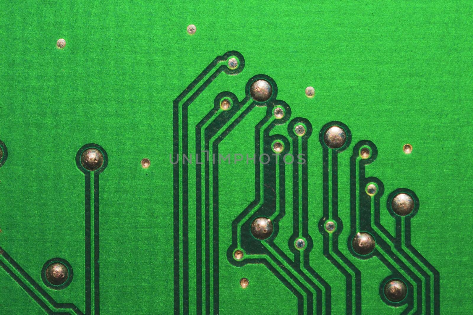 Electronic circuit board abstract background. computer motherboard close up. modern technologies. micro elements of computer with connections and traces. Intelligent technology