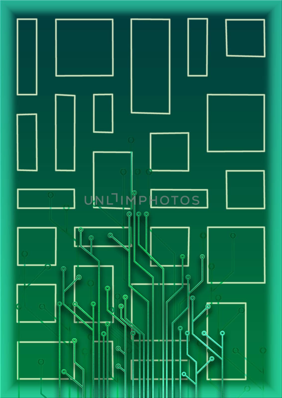 abstract set of printing conductors for an electric circuit