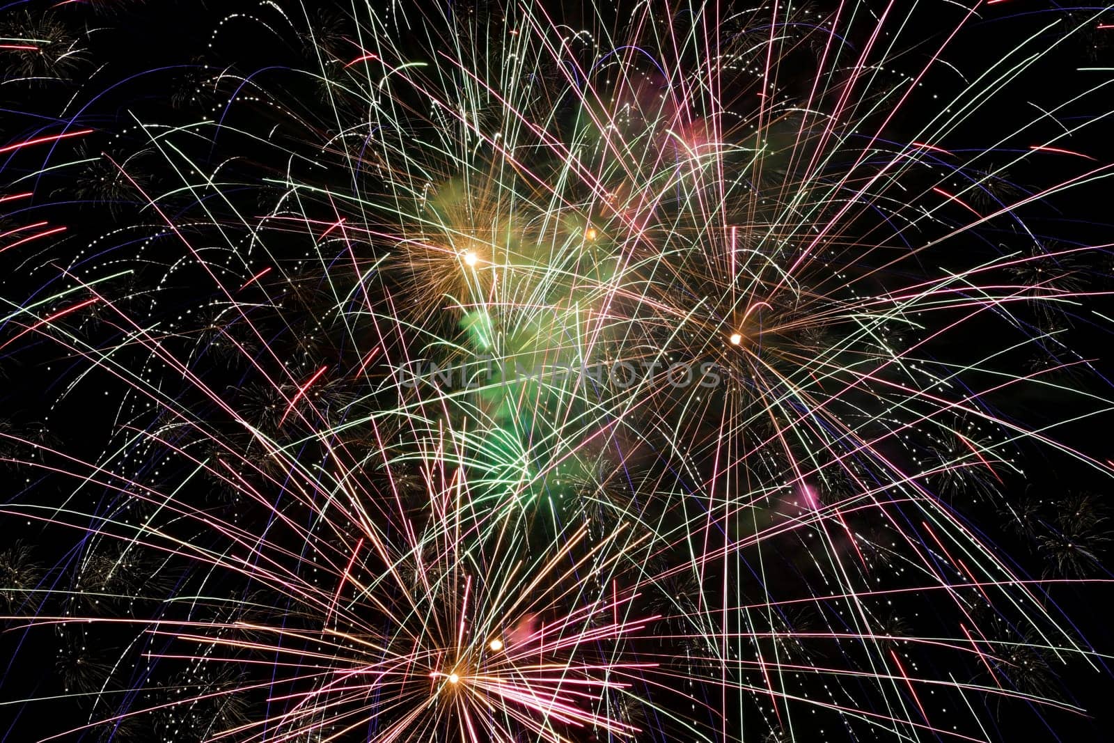 Firework explosion in a dark night