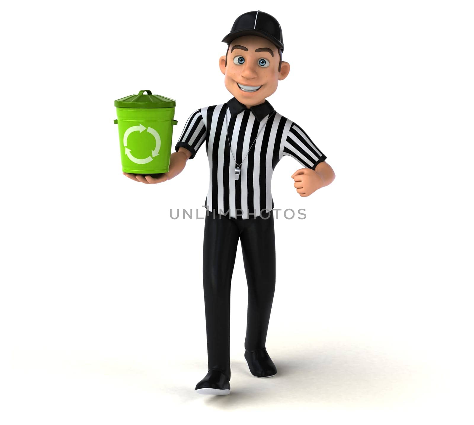 Fun 3D Illustration of an american Referee