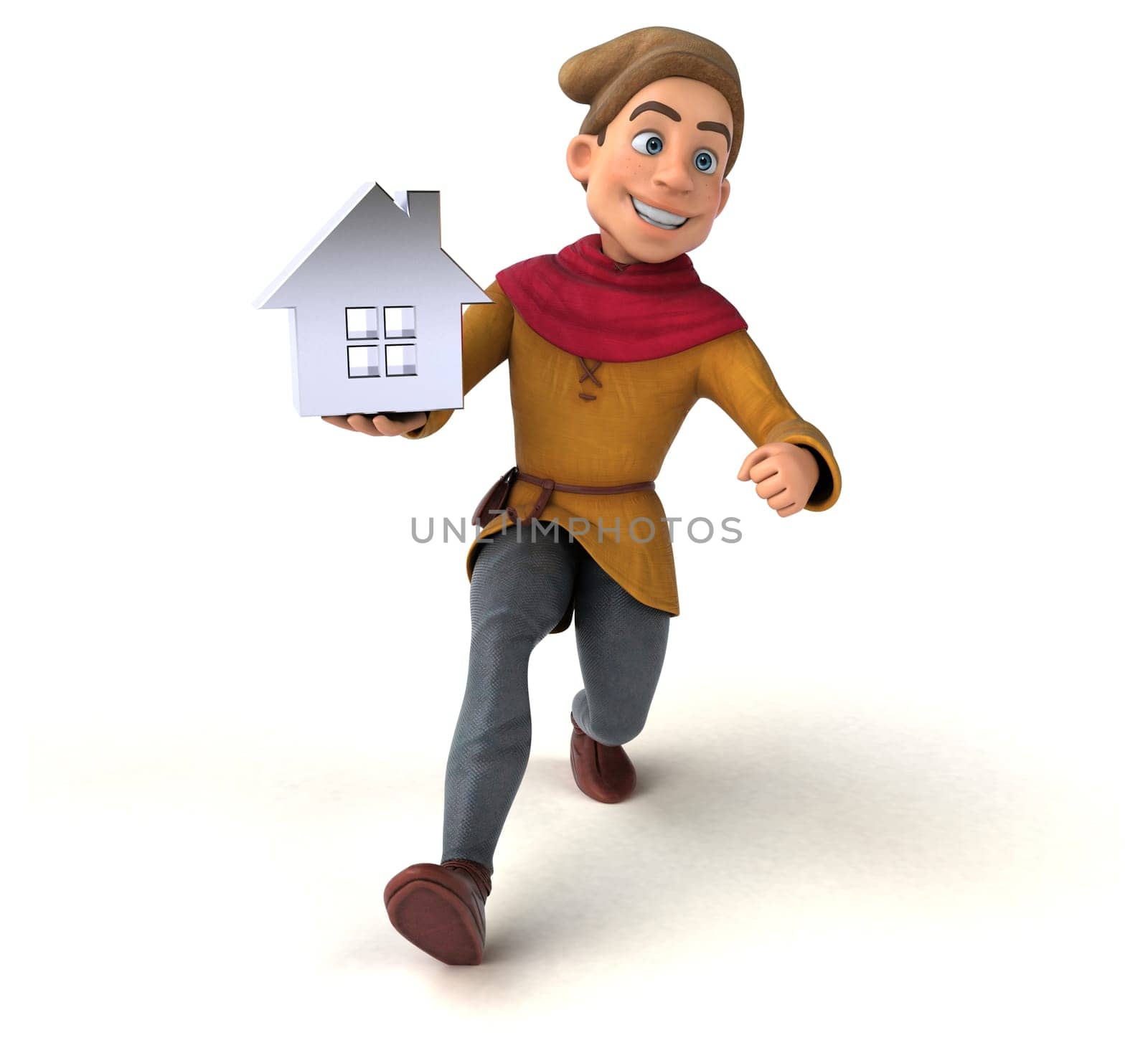 3D Illustration of a medieval historical character