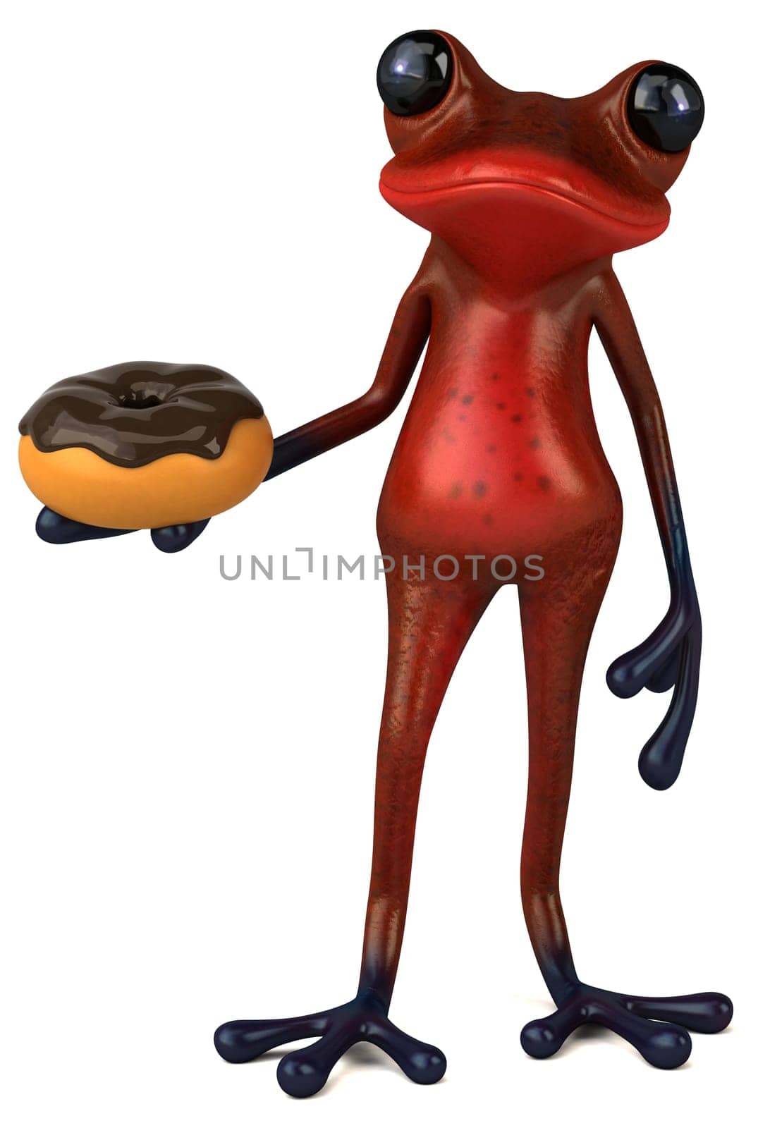 Fun red frog - 3D Illustration