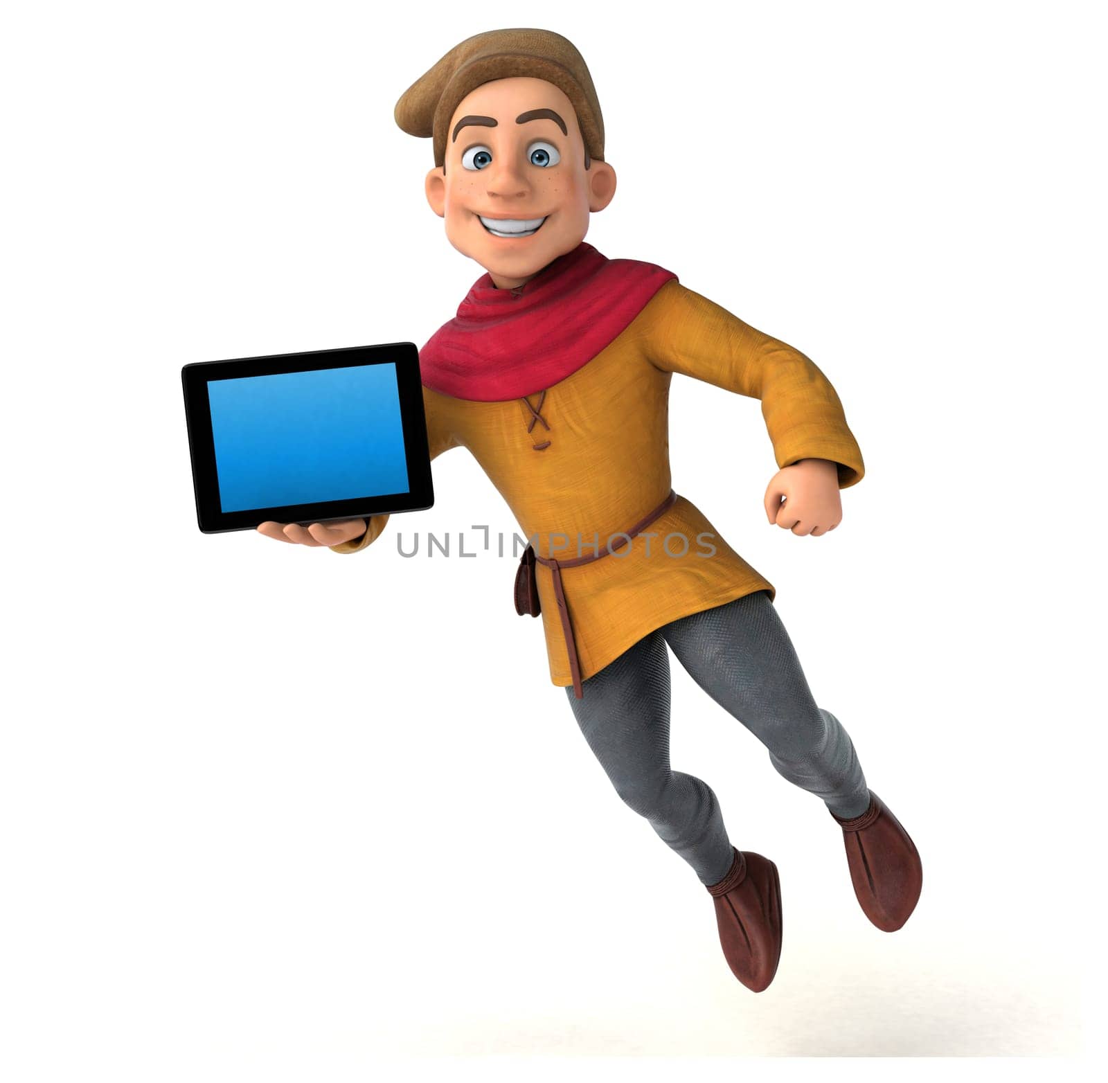 3D Illustration of a medieval historical character