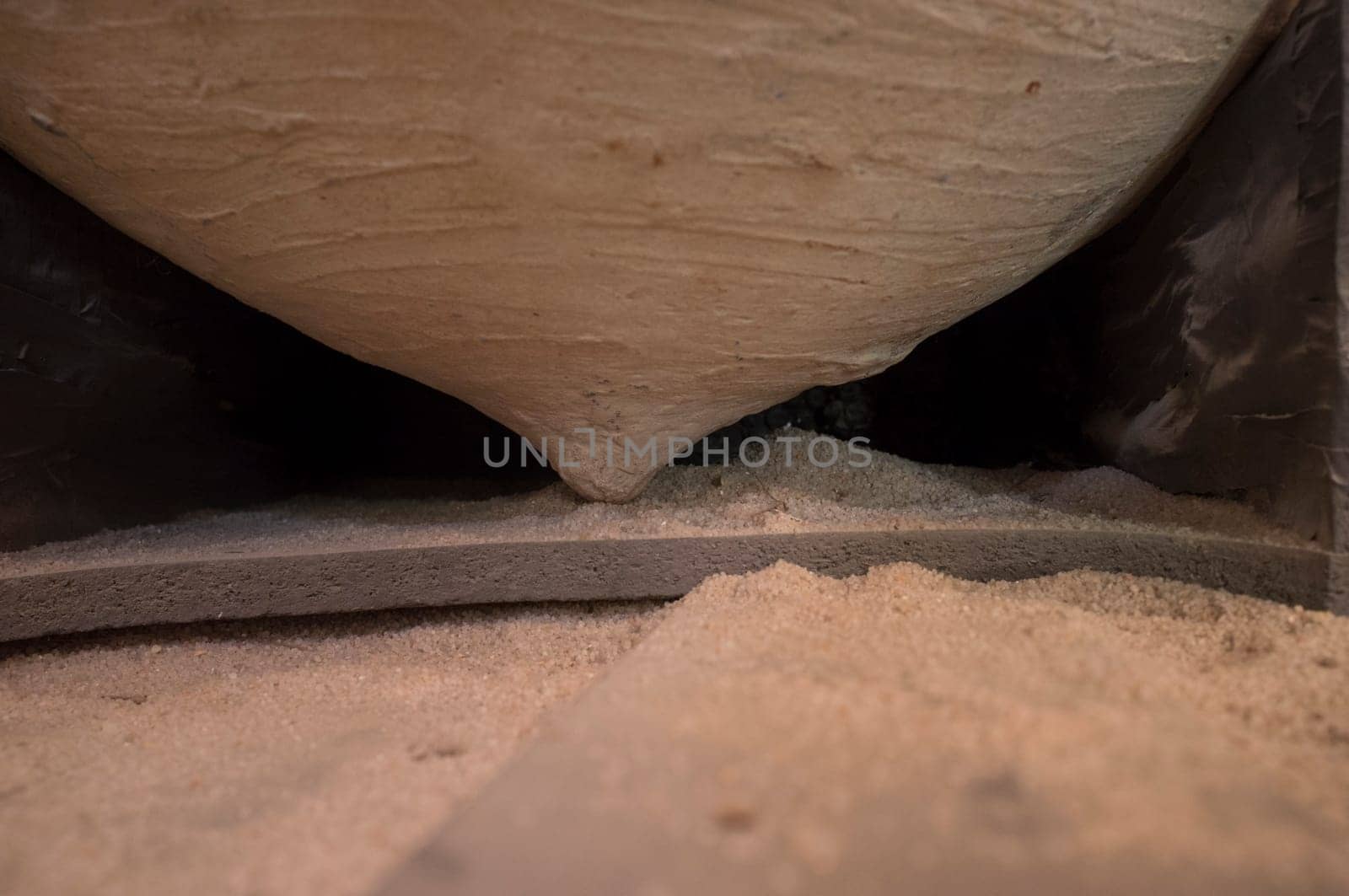Ecija, Spain - April 21th, 2019: Roman amphorae for olive oil, stored at hold ship as ancient times trade. Ecija History Museum