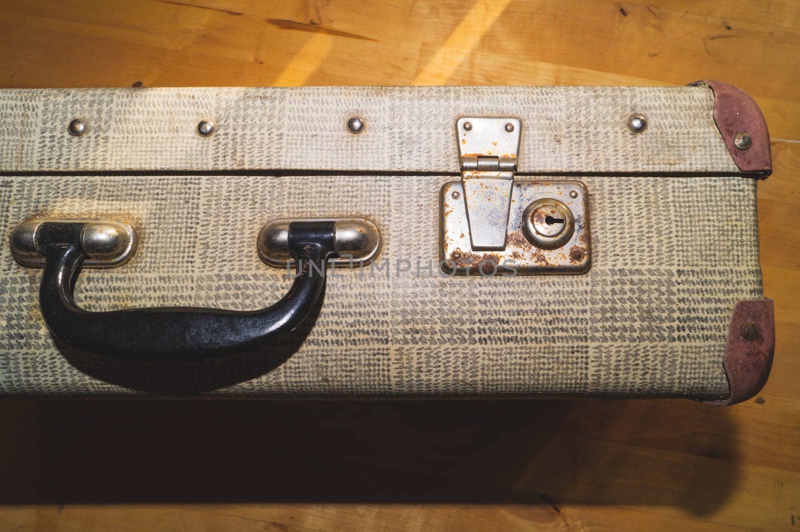 Old suitcase. classic luggage. vintage baggage. retro travel case