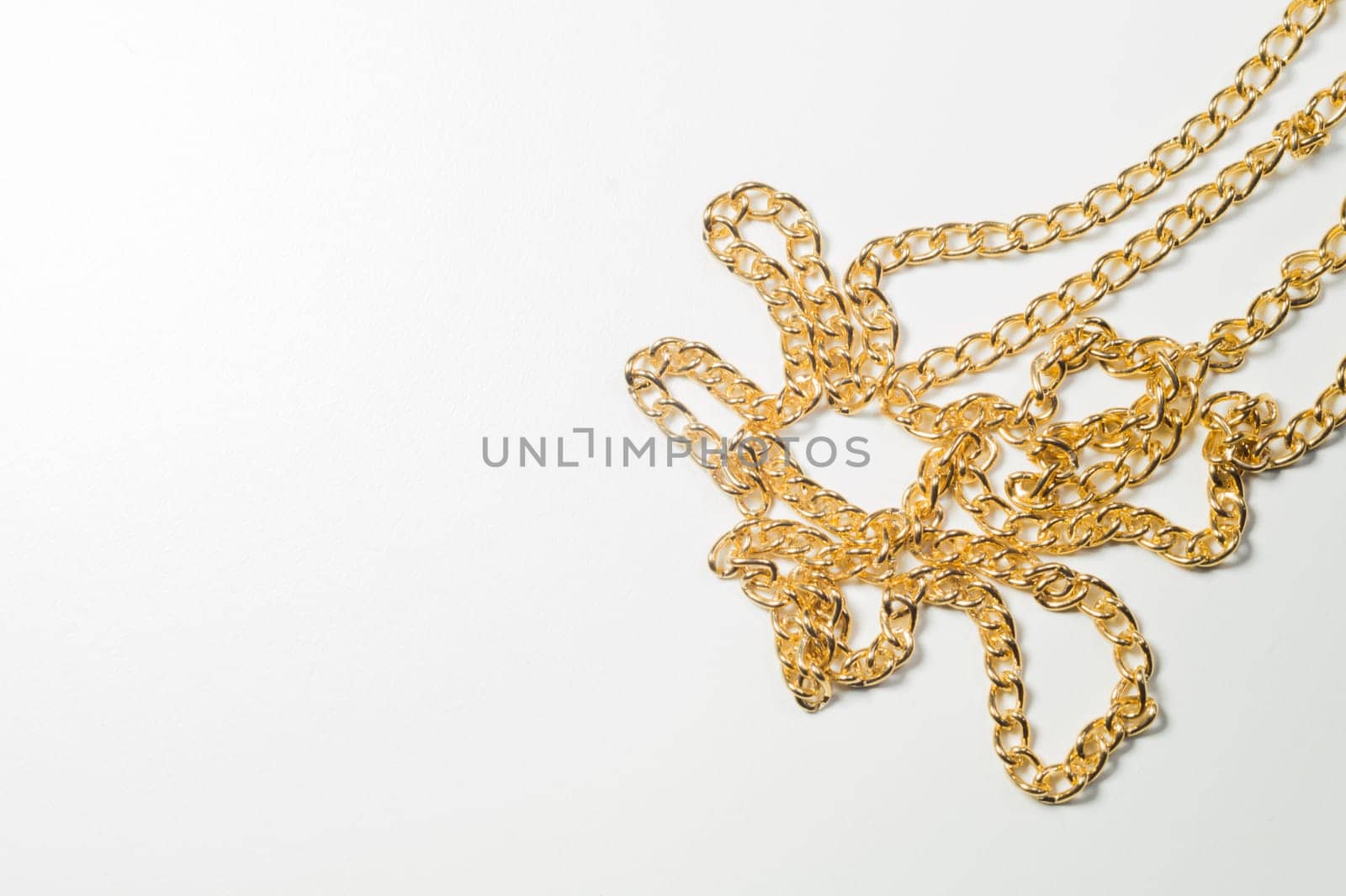 Golden chain isolated on white background