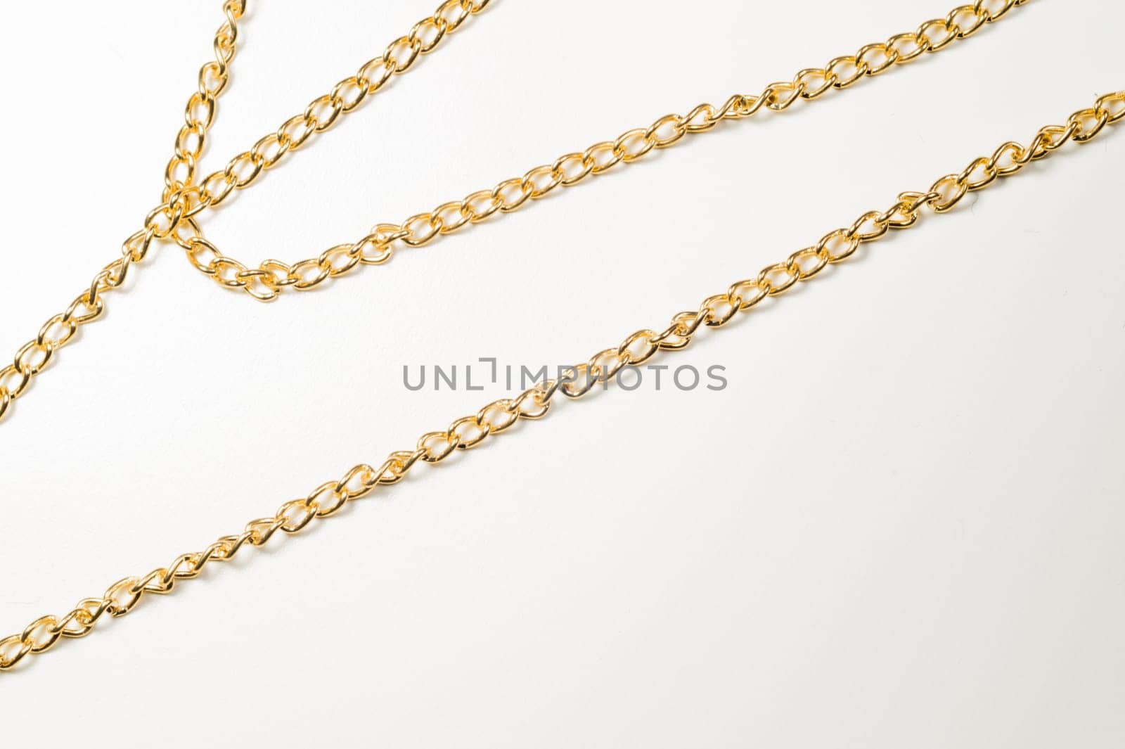 Golden chain isolated on white background