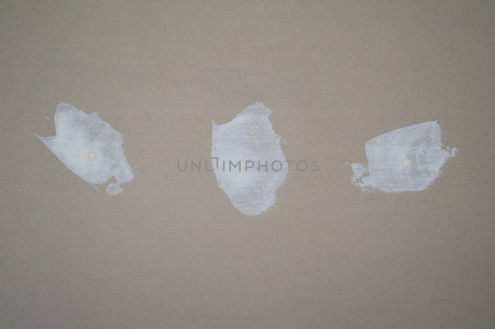 Plasterboard wall putty stains. prepared wall for renovation
