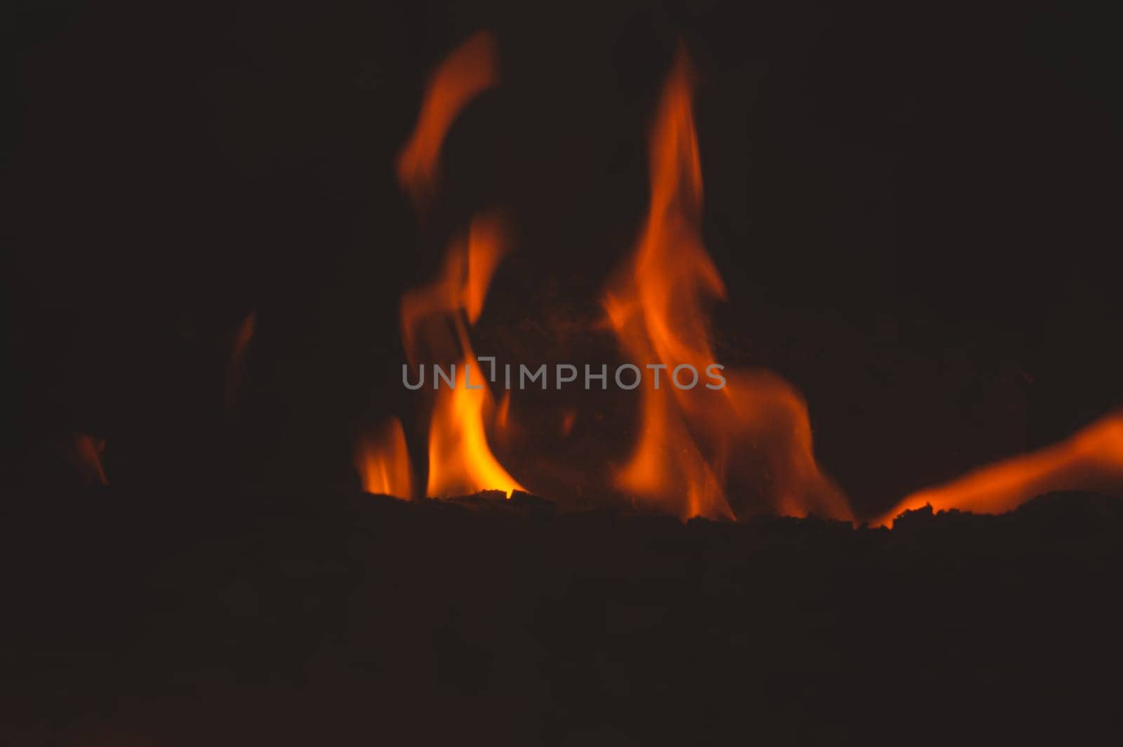 Burning wood in the fire. flame in the fireplace