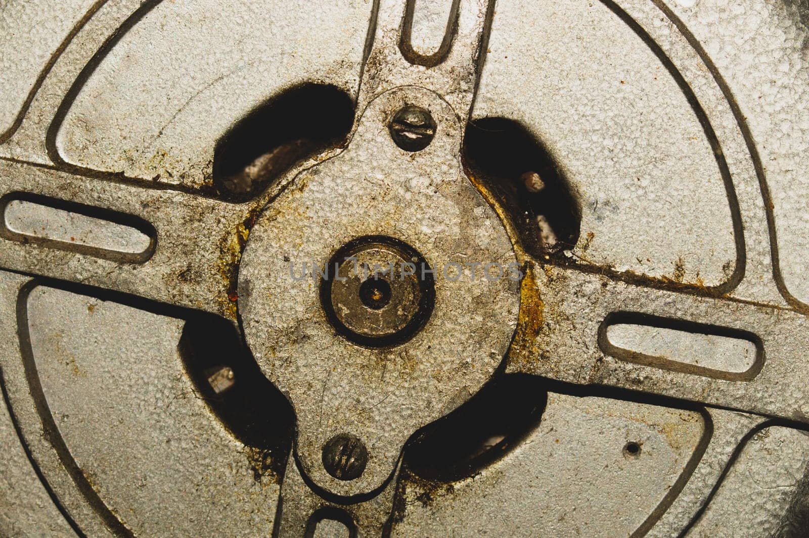 Dark rusty metal background. old steel detail close up