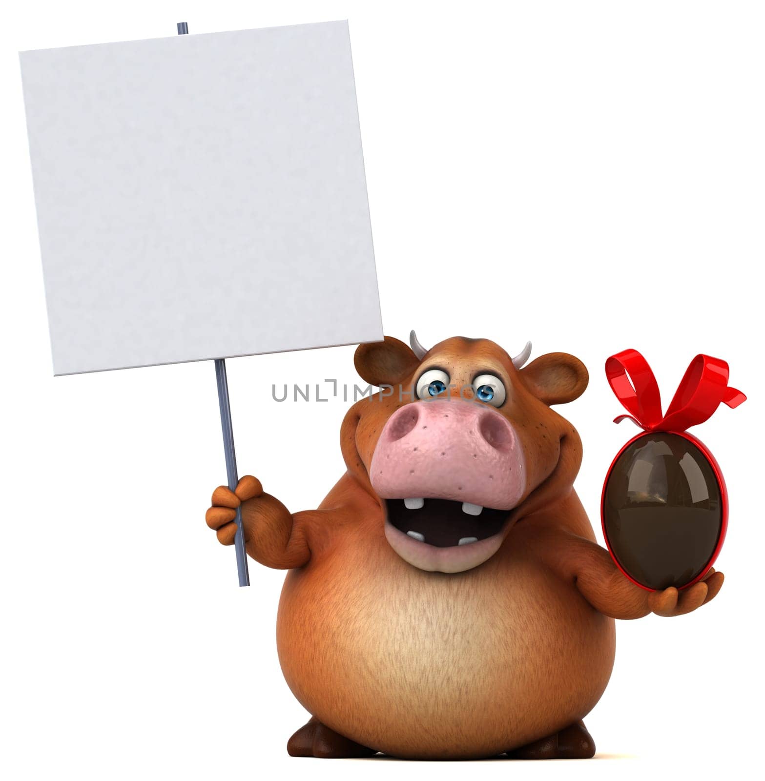 Fun cow - 3D Illustration