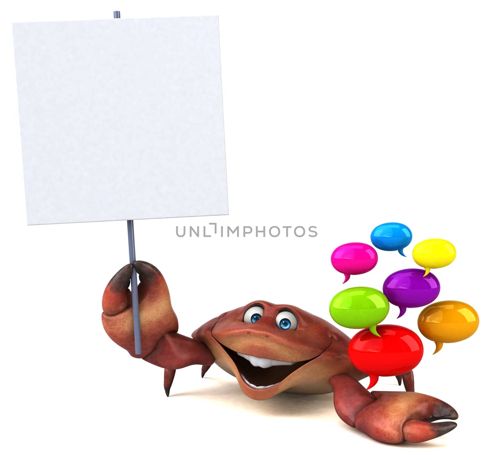 Fun crab - 3D Illustration