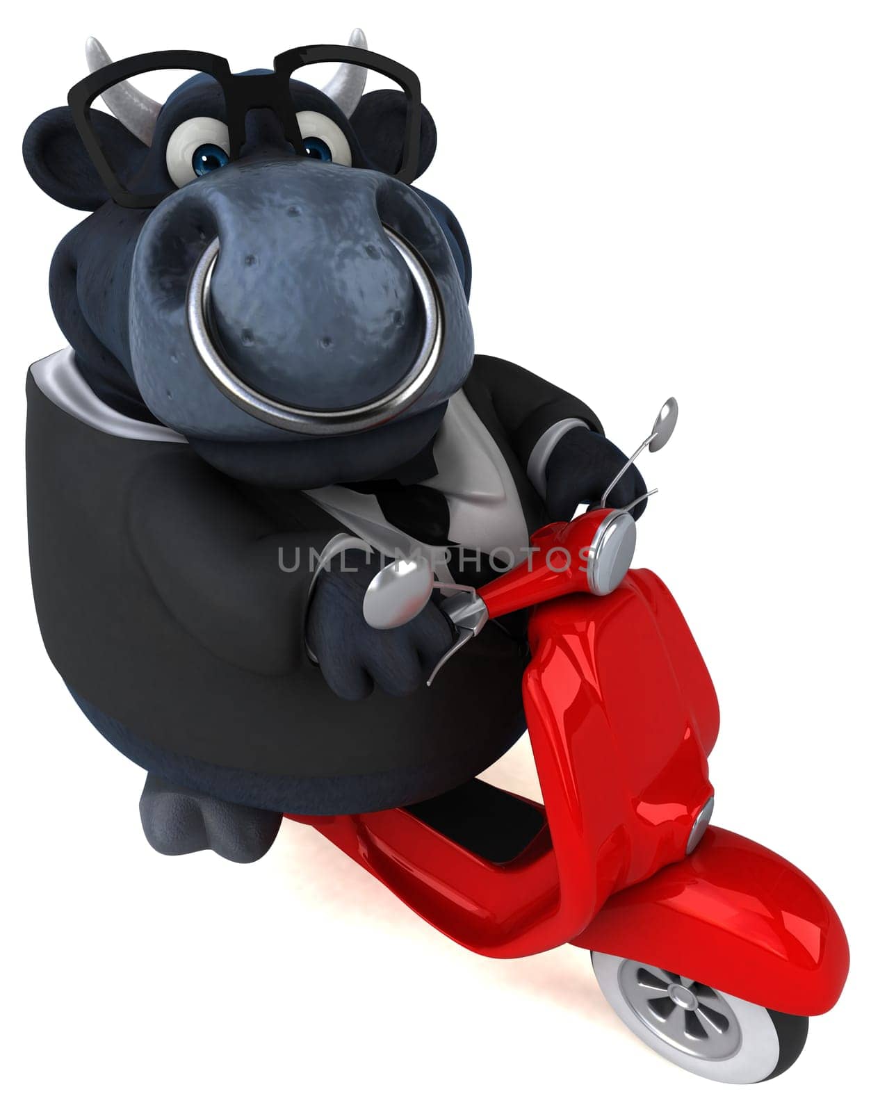 Fun black bull - 3D Illustration