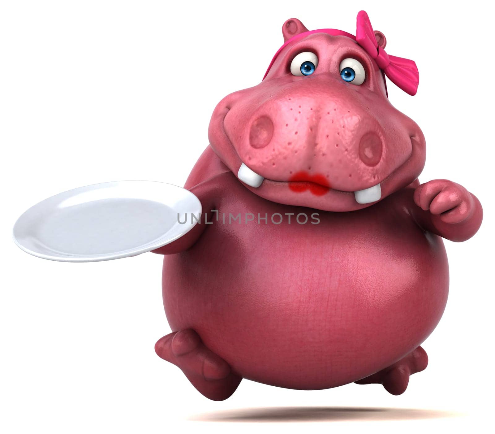 Pink Hippo - 3D Illustration