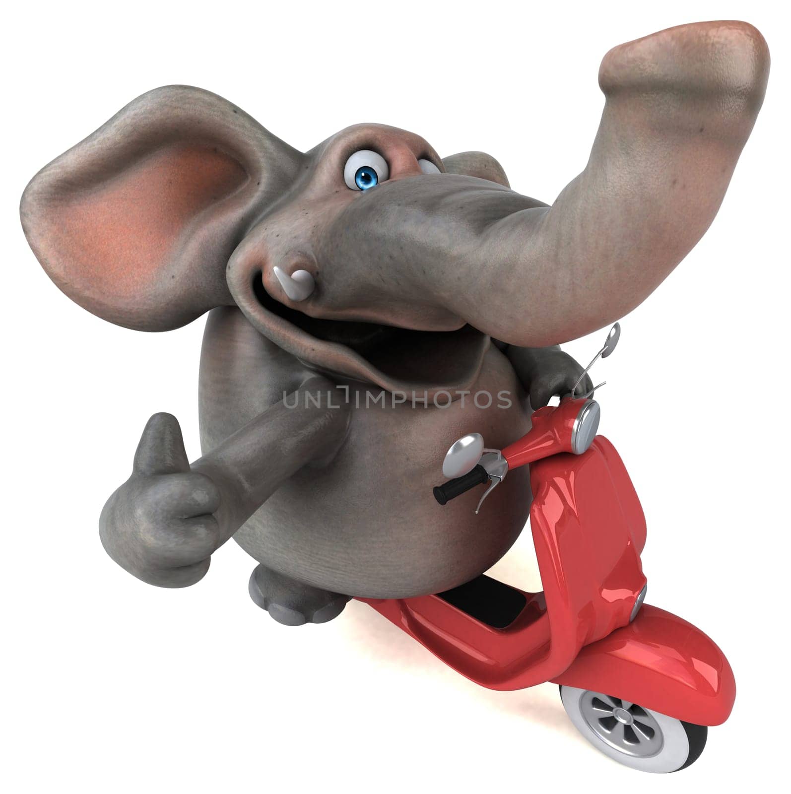 Fun elephant - 3D Illustration