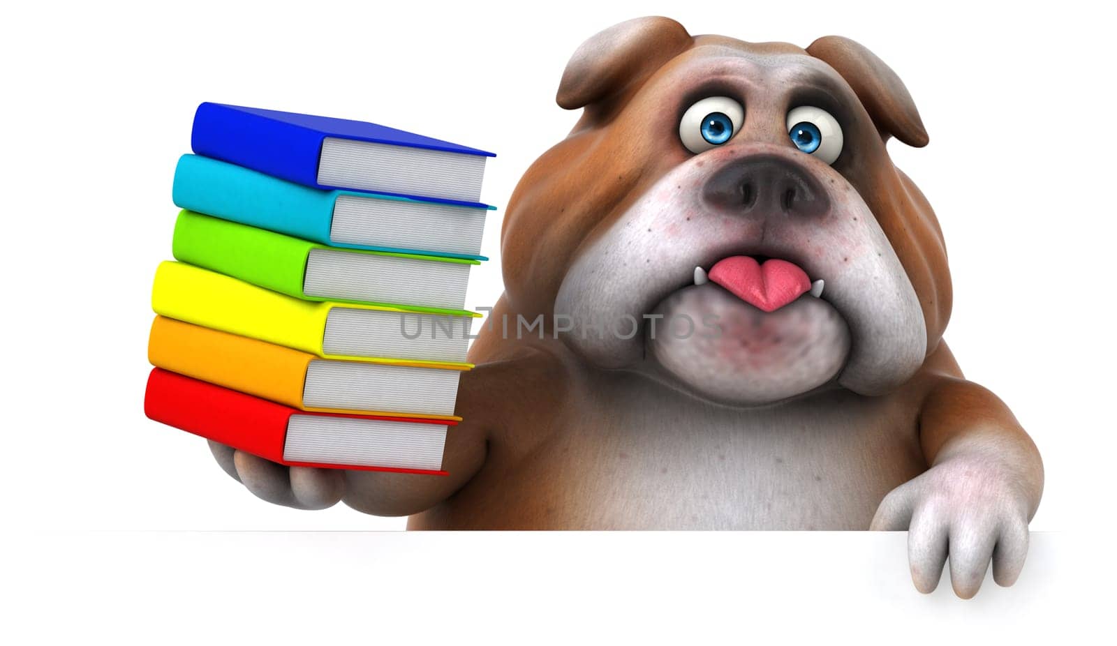 Fun bulldog - 3D Illustration