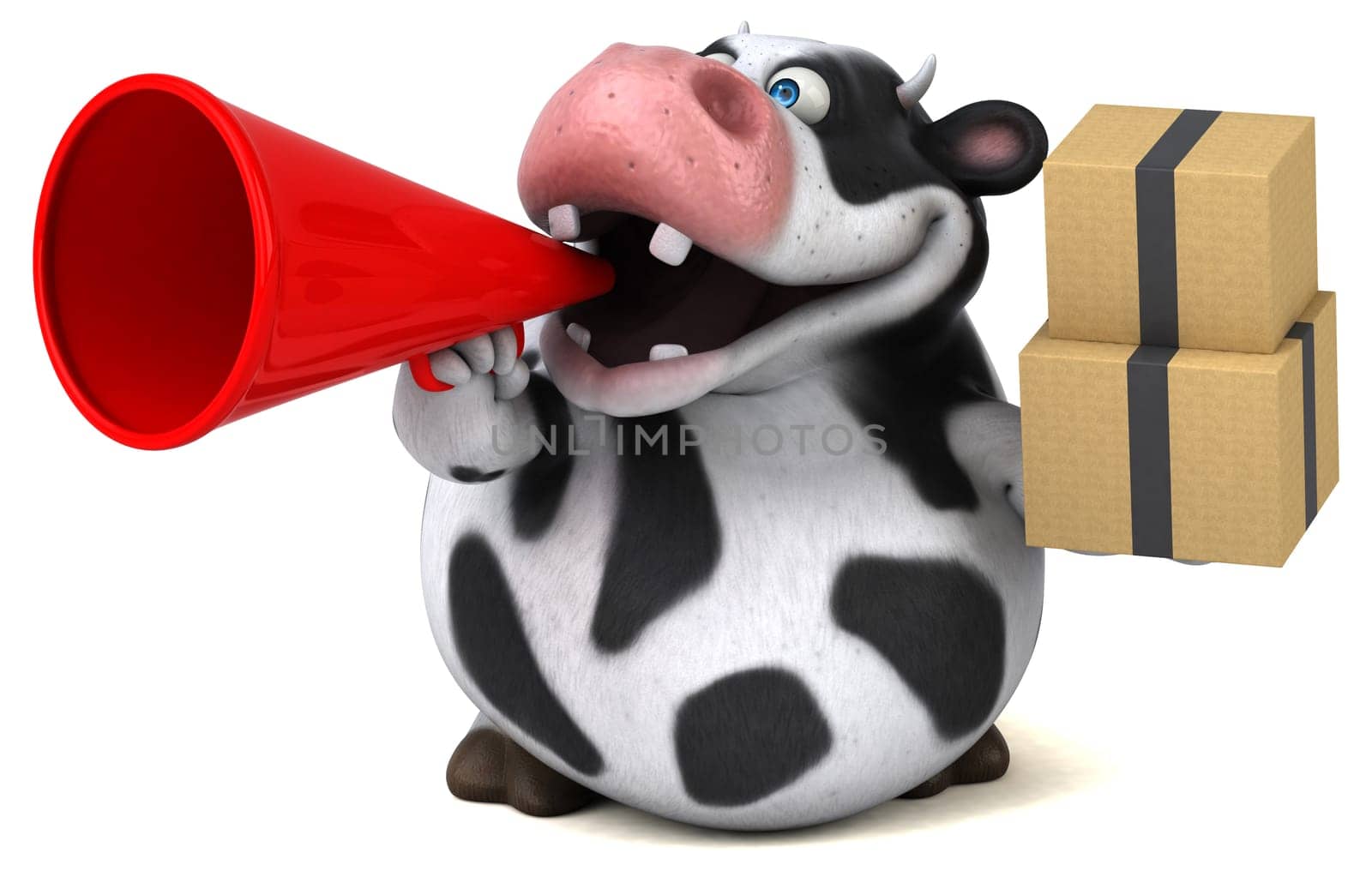 Fun cow - 3D Illustration