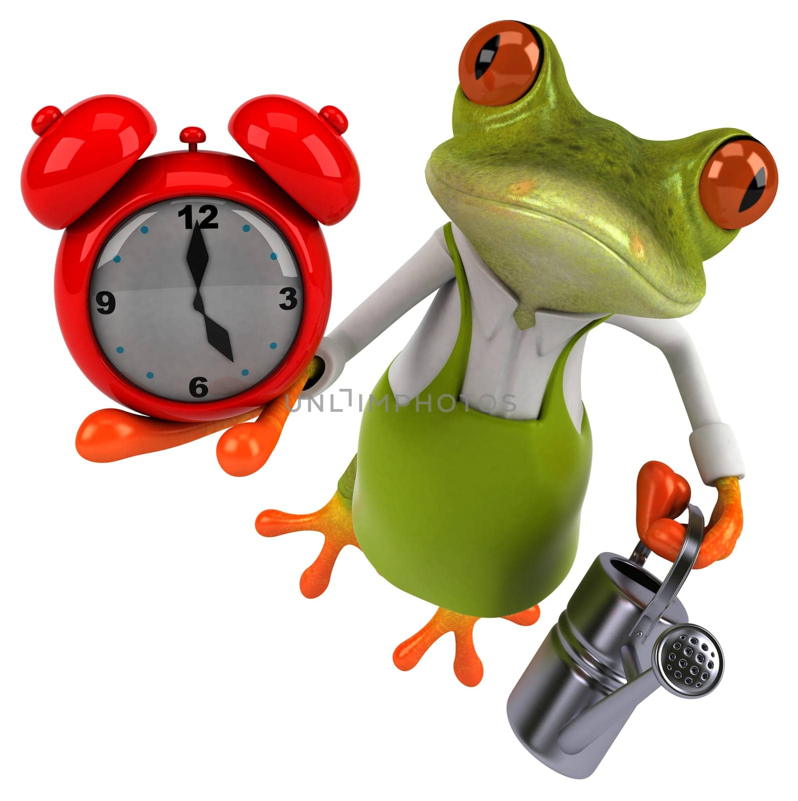 Fun frog gardener - 3D Illustration