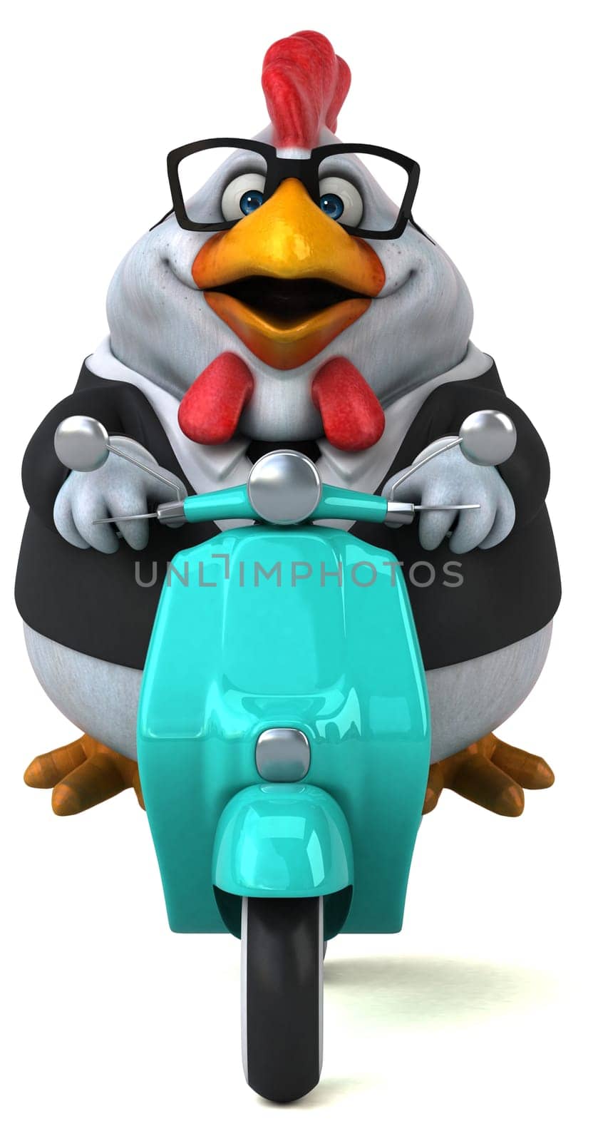 Fun chicken - 3D Illustration