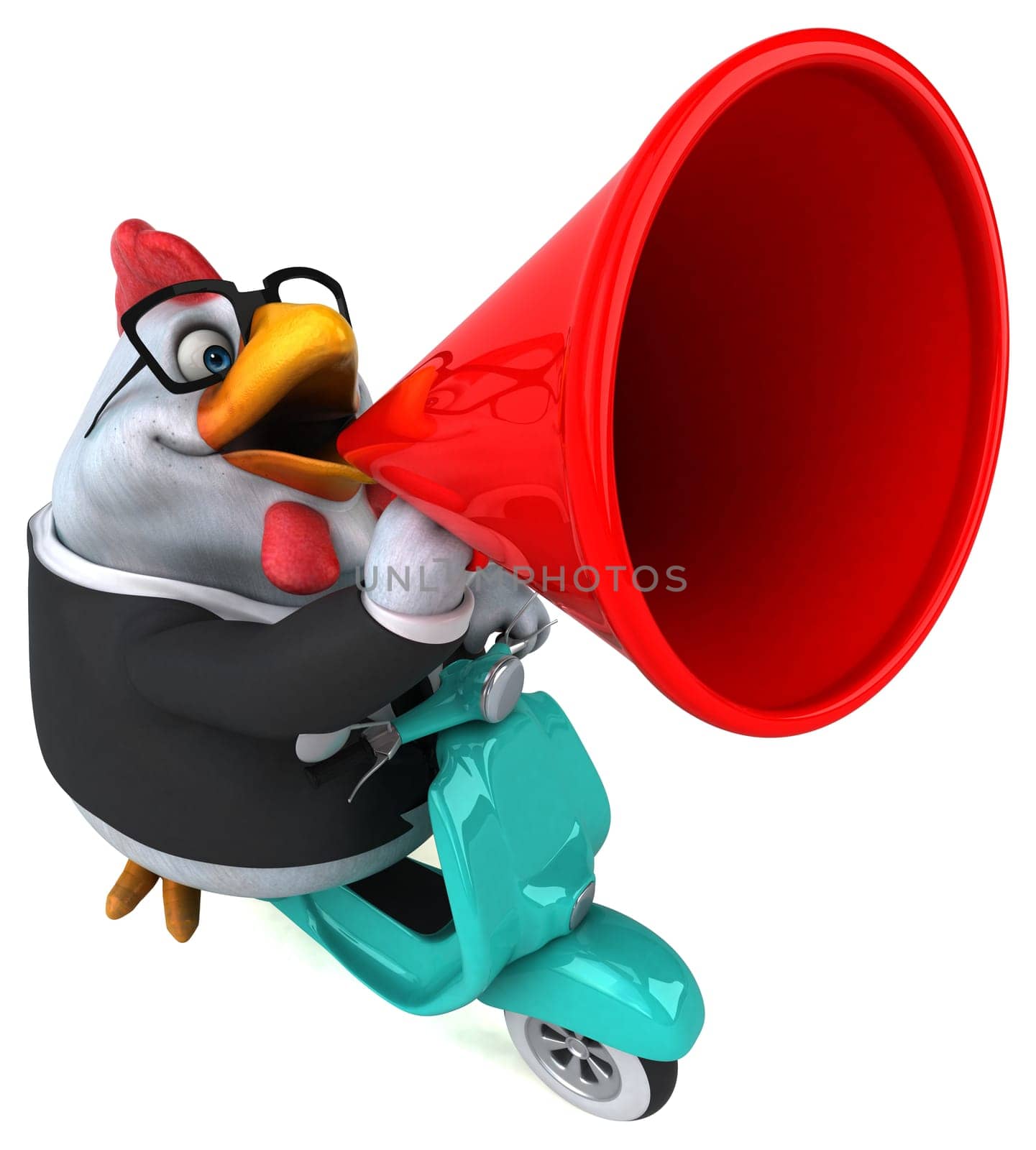 Fun chicken - 3D Illustration