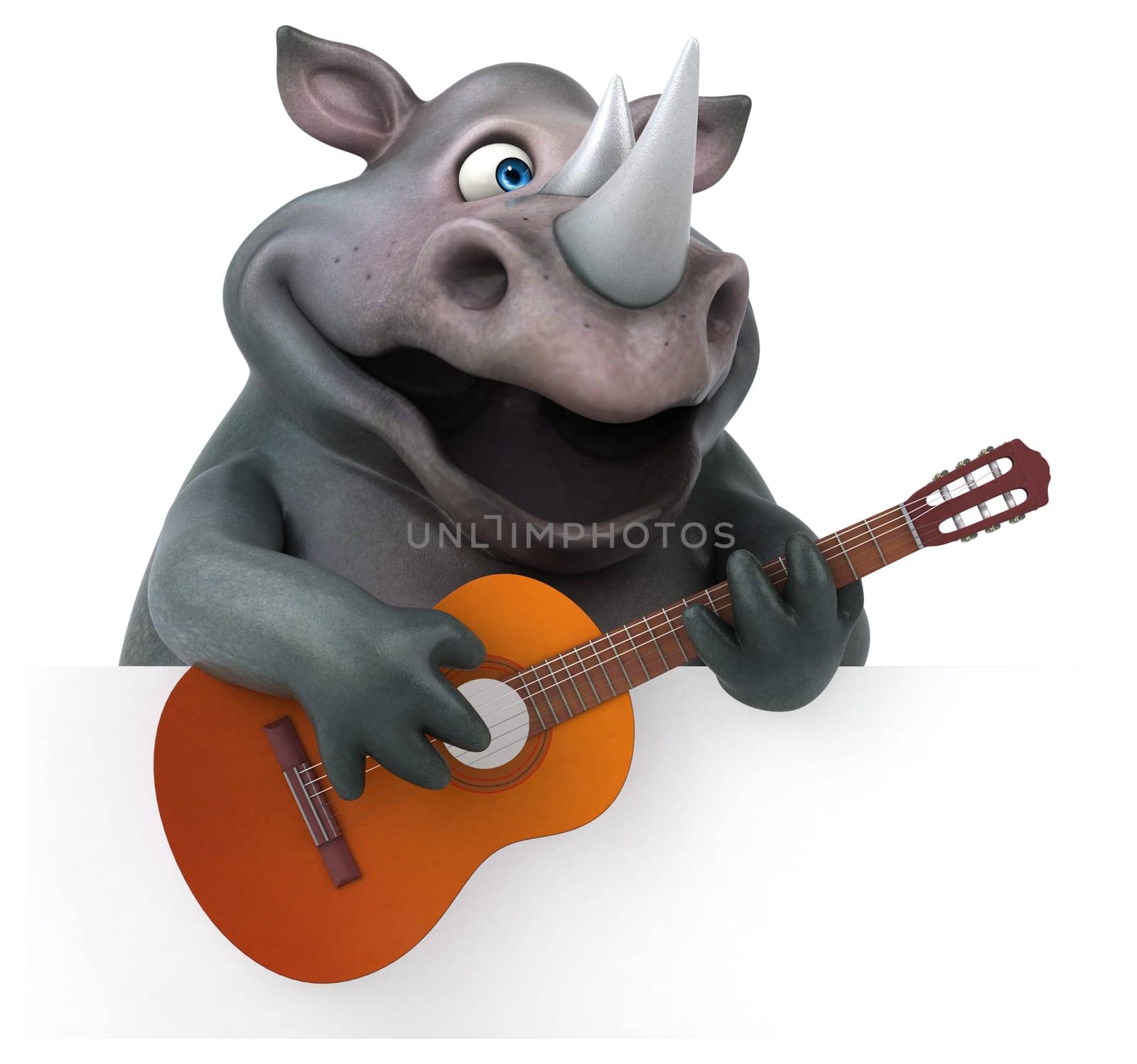 Fun rhino - 3D Illustration