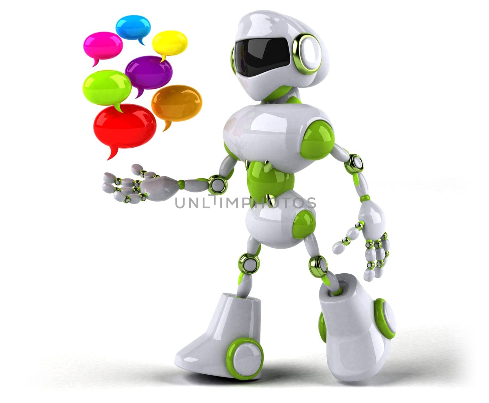Green robot - 3D Illustration