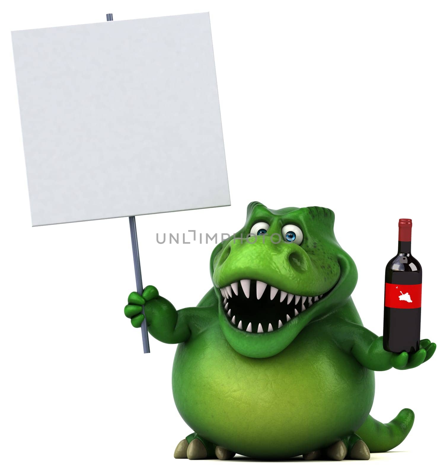 Fun dinosaur - 3D Illustration