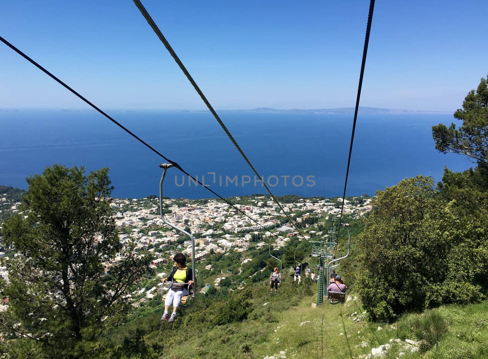 On the chairlift to Monte Solaro on Capri island