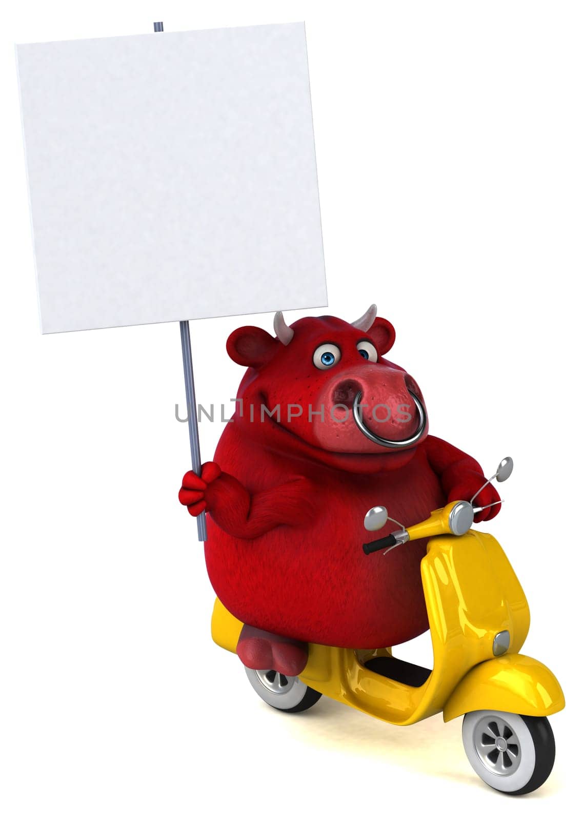 Fun red bull - 3D Illustration