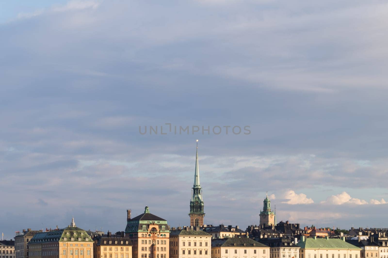 Landscape of Stockholm city. capital of Sweden. cityscape with sky