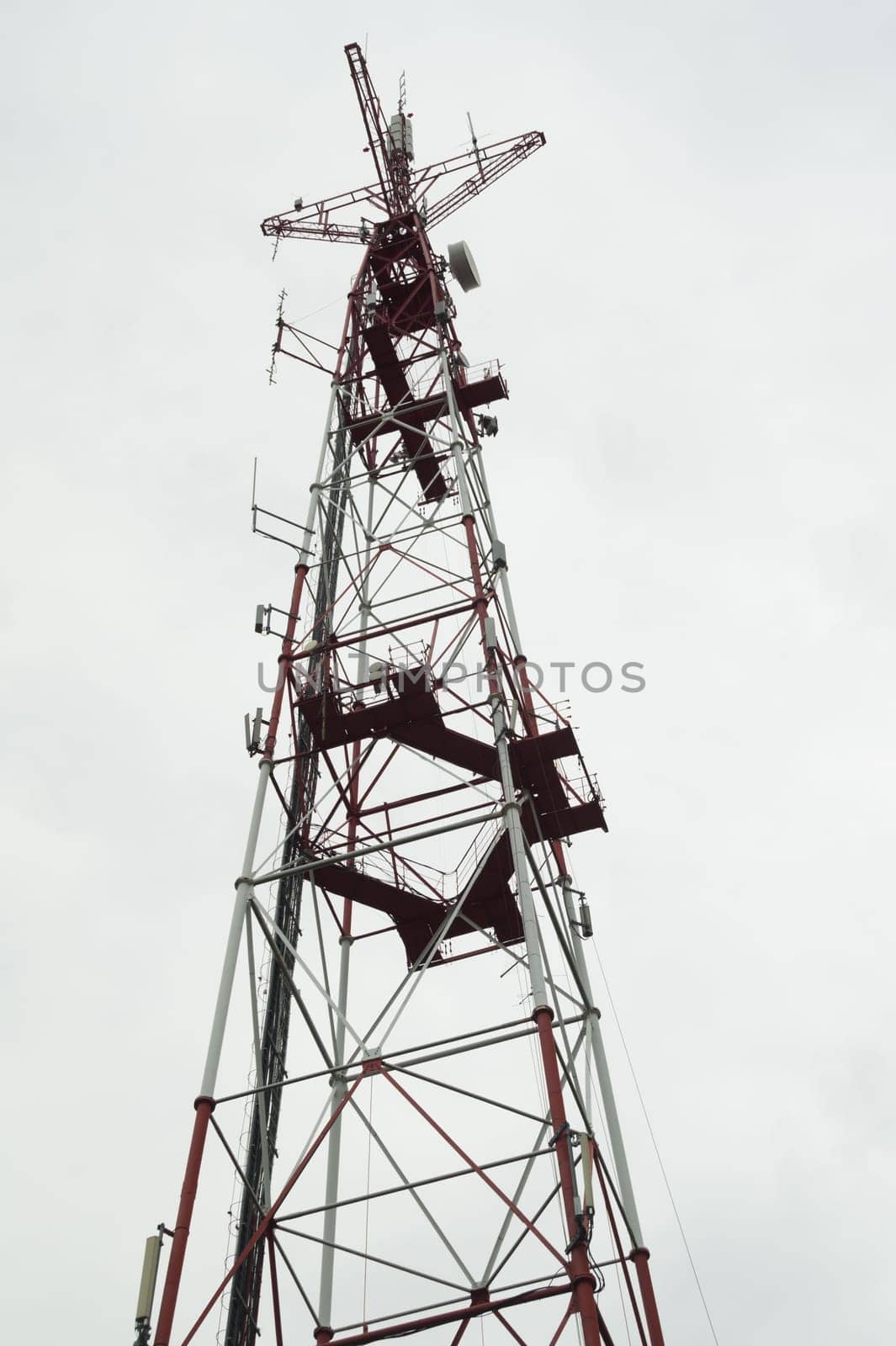 Telecommunication tower. high radio antenna. big construction