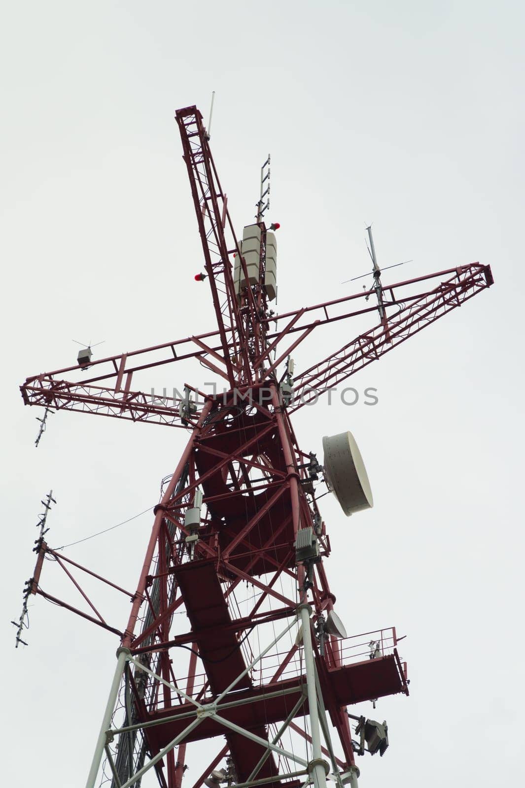 Telecommunication tower. high radio antenna. big construction