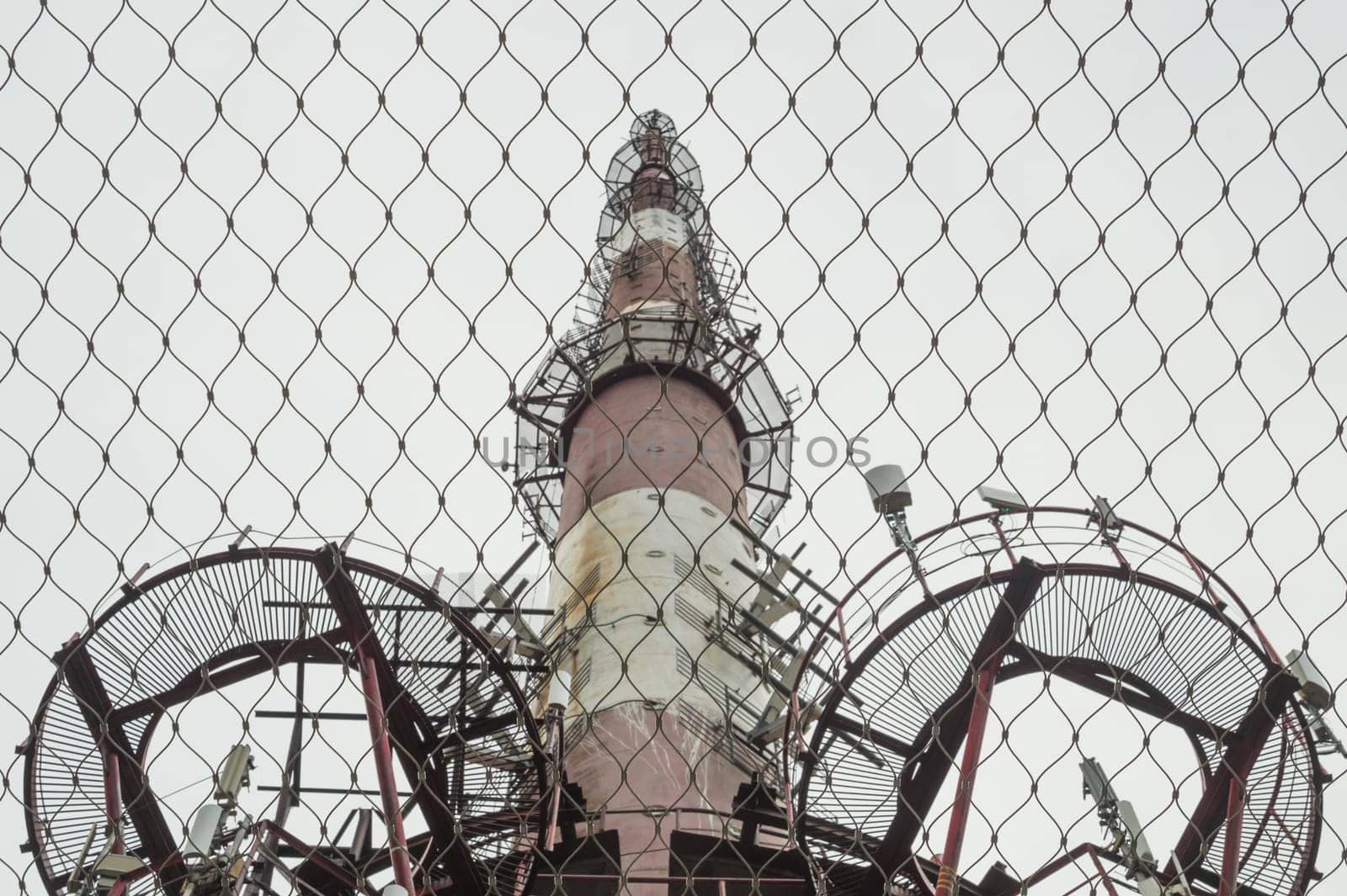 Telecommunication tower. high radio antenna. big construction