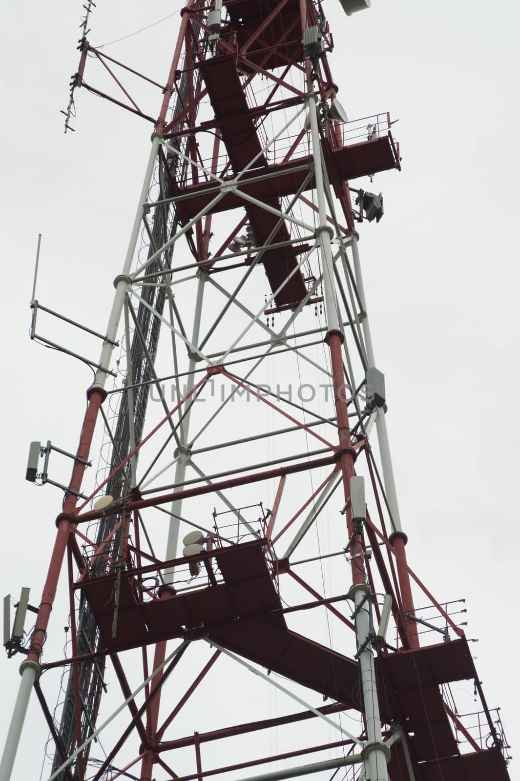 Telecommunication tower. high radio antenna. big construction