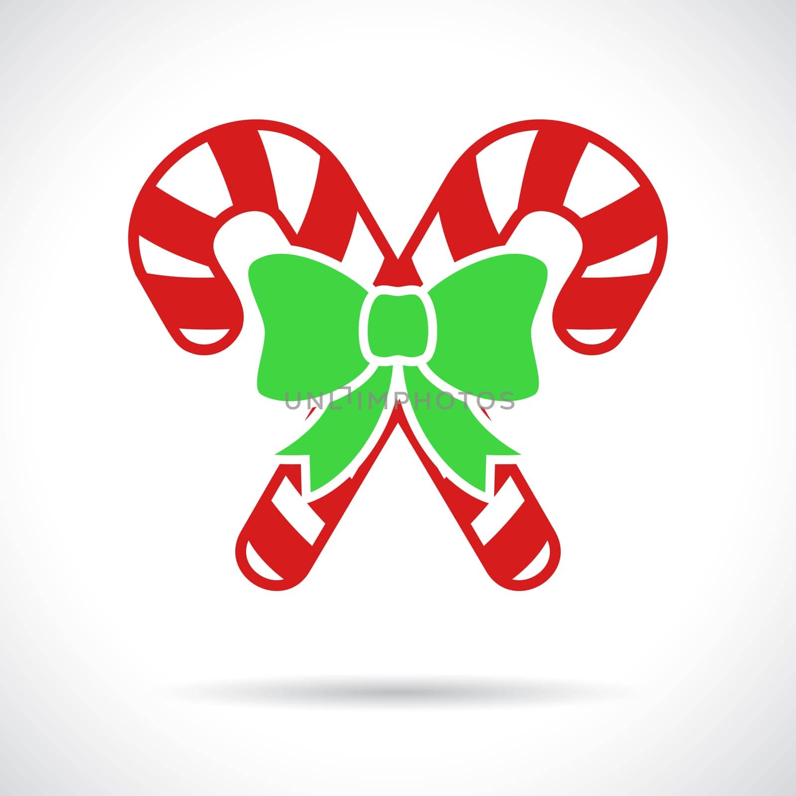 Christmas Candy Cane icon. Infographic symbol with shadow. Festive style graphic design element. Celebration concept.