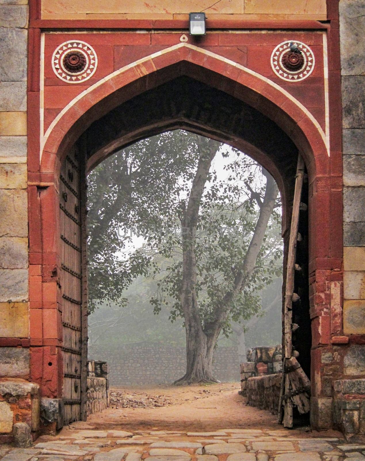 Gate inside the Batashewala Complex in New Delhi