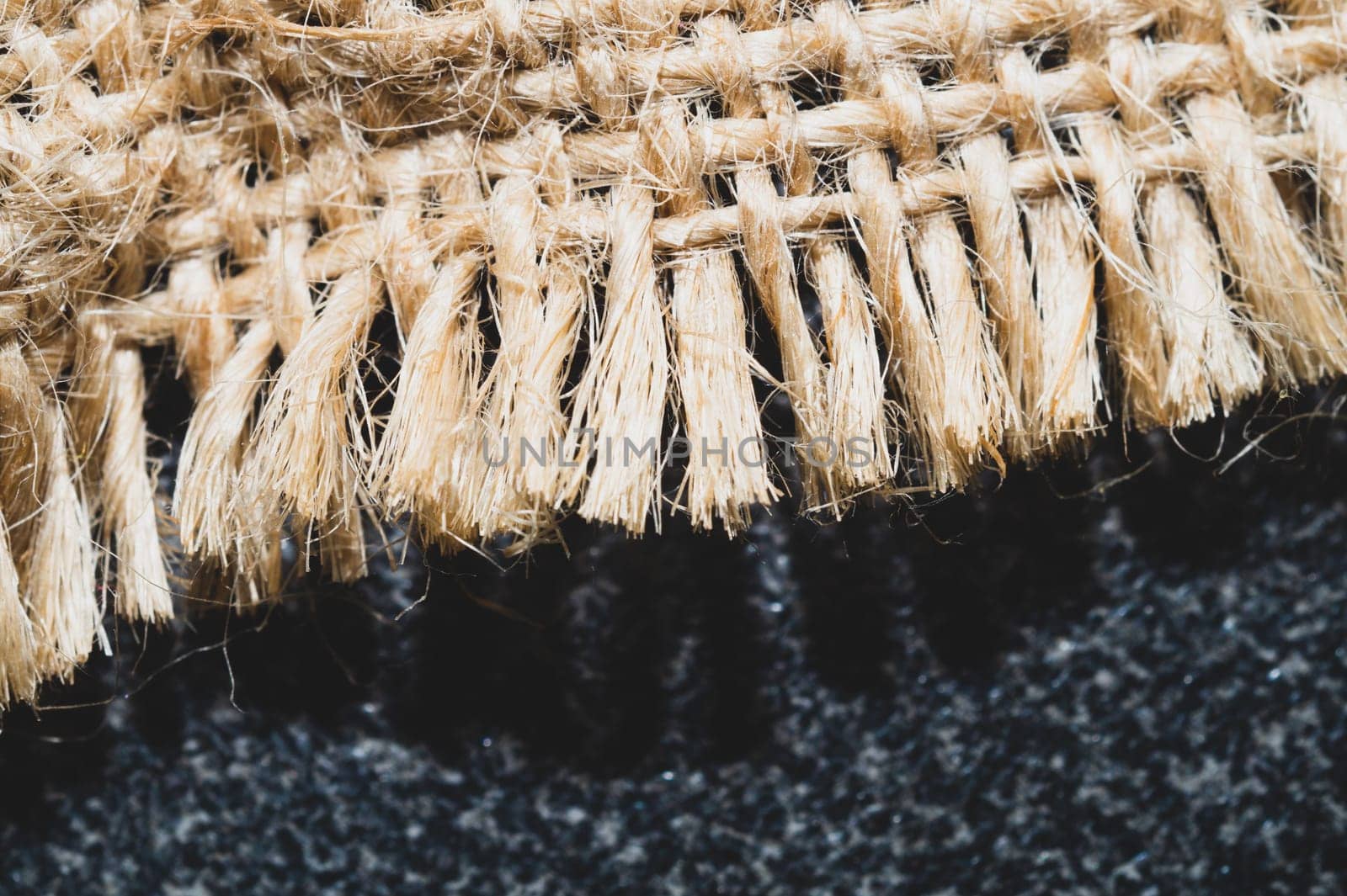 Linen cloth. flax material. sackcloth background close up