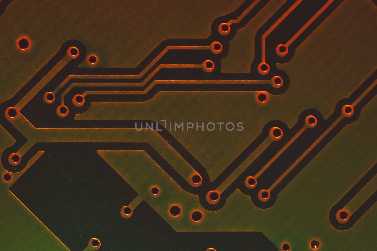 Electronic circuit board abstract background. computer motherboard close up. modern technologies. micro elements of computer with connections and traces. Intelligent technology
