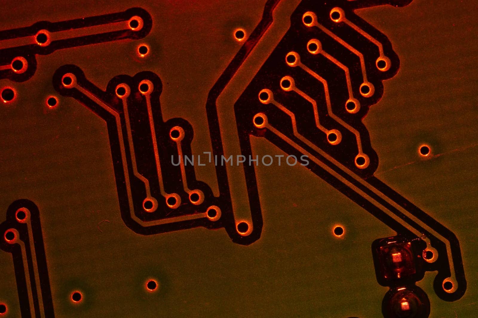 Electronic circuit board abstract background. computer motherboard close up. modern technologies. micro elements of computer with connections and traces. Intelligent technology